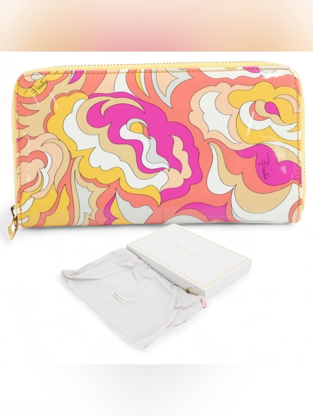Emilio Pucci Long Zippy Wallet Full Set Shown On Live